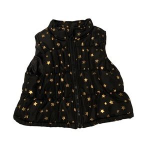 🍭3/$15 Healthtex Black with Gold Stars pattern Puff Vest-12months
